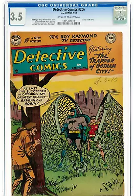 Buy Detective Comics #206 CGC 3.5 VG Minus Batman 1954 Tough Period For Super-heroes • 135.91£