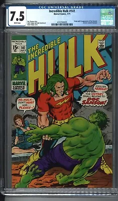 Buy Incredible Hulk #141 1971 CGC 7.5 White Pages 1st Appearance Doc Samson • 178.61£