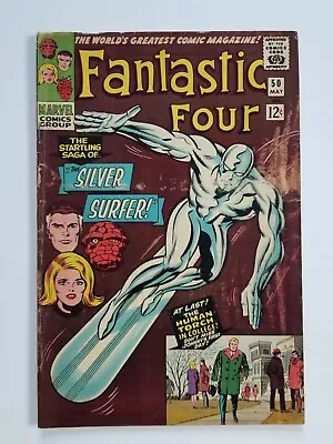 Buy Fantastic Four #50 (1966 Marvel Comics) Silver Age Galactus Silver Surfer ~ VG • 155.59£