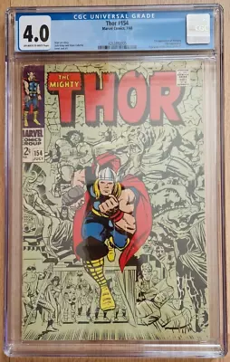 Buy 1968 The Mighty Thor #154 - Marvel Comics - CGC 4.0 • 75.03£
