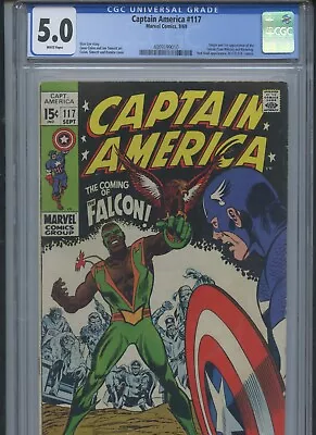 Buy Captain America #117 1969 CGC 5.0 (1st App Of Sam Wilson) • 147.56£