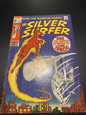 Buy Silver Surfer #15, 1970 Bronze Age Human Torch Battles Silver Surfer • 19.41£