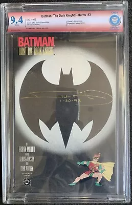 Buy Batman: The Dark Knight Returns #3 Signed Miller SS CBCS 9.4 0010595-AA-001 • 210£