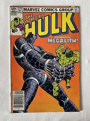 Buy Issue #275 Marvel Comics Group The Incredible HULK Menace Of Megalith Sept 1982 • 8.95£
