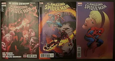 Buy Marvel Comics AMAZING SPIDER-MAN #800 2018 Cover A & TWO VARIANTS Set Of 3 NM • 7.99£