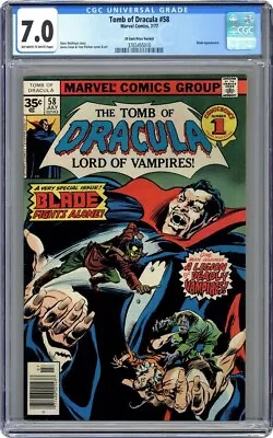 Buy Tomb Of Dracula #58  RARE 35 Cent Variant - Blade Solo Story, CGC 7.0 • 271.81£