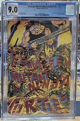 Buy Teenage Mutant Ninja Turtles #34 (1990) CGC 9.0  WP Hedden 1st  Turtlenator  • 50.16£