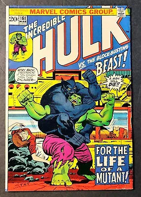 Buy Incredible Hulk 161 Key Beast App Marvel Comics 1973 Death Of Mimic • 15.53£