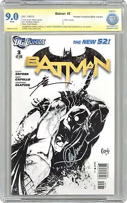 Buy Batman #3C Capullo B&W 1:200 Variant CBCS 9.0 SS Capullo/ Snyder/ Glapion 2012 • 74.55£