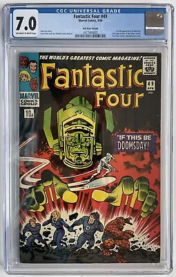 Buy Fantastic Four #49 CGC 7.0 (1966) 1st Full Appearance Galactus 2nd Silver Surfer • 1,599£