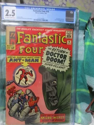Buy Fantastic Four #16 July 1963 Doctor Doom Ant Man CGC 2.5 GD+ • 201.50£