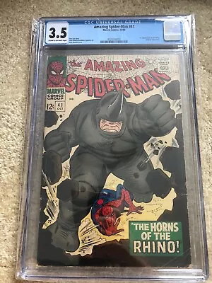 Buy Amazing Spider-Man #41 1966 1st Appearance Rhino CGC 3.5 Marvel Lee Romita • 217.44£