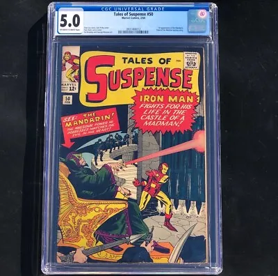 Buy Tales Of Suspense #50 🌟 CGC 5.0 OW-W 🌟 1st App Of MANDARIN! Marvel Comic 1964 • 361.12£