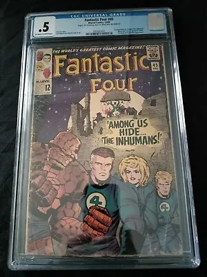 Buy Fantastic Four 45 CGC 0.5 -blue Label KEY Marvel 1965 Story Complete Missing Ads • 97.08£