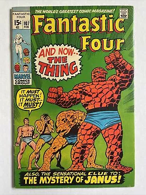 Buy Fantastic Four #107 F/VF 1971 Marvel Comics Mystery Of Janus • 38.82£