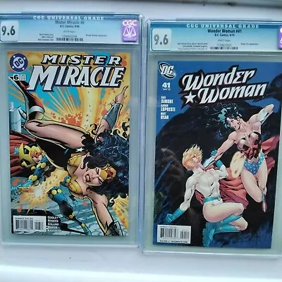 Buy Wonder Woman 41 And Mister Miracle #6  CGC 9.6 NM+ Battles Powergirl And Barda • 154.55£