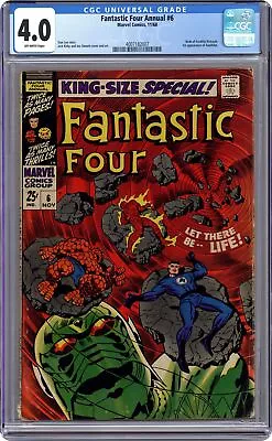 Buy Fantastic Four Annual #6 CGC 4.0 1968 4007182007 1st App. Franklin Richards • 124.26£