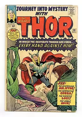 Buy Thor Journey Into Mystery #110 GD 2.0 1964 • 16.31£