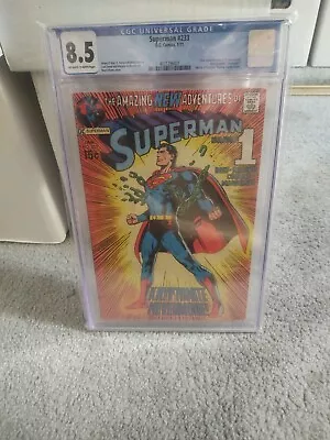 Buy 1971 Superman 233 CGC 8.5 Classic Neal Adams Cover. Kryptonite Chains. • 427.13£