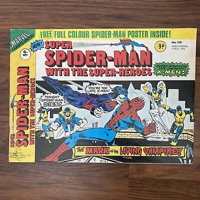Buy Super Spider-Man With The Super-Heroes #158 Marvel UK Magazine February 21 1976 • 11.64£