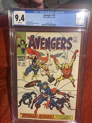 Buy Avengers #58 CGC 9.4 Origin & 2nd Appearance Of Vision!L@@K! • 387.53£