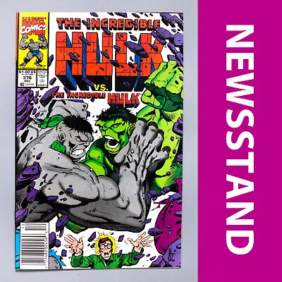 Buy 1991 Marvel The Incredible Hulk #376 Comic Book | Newsstand Edtn | 1st Agamemnon • 18.48£