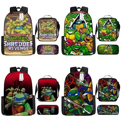 Buy Teenage Mutant Ninja Turtles Backpack School Bag Rucksack Lunch Bag Pencil Case • 12.98£