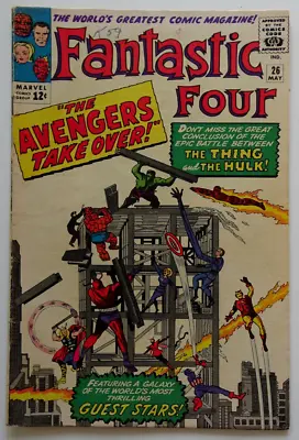 Buy Comic Book- Fantastic Four #26 Kirby & Lee 1964 Avemgers Hulk • 143.67£