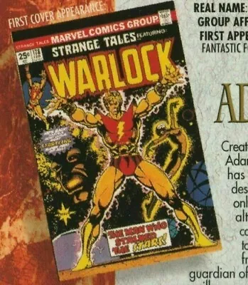 Buy VTG Marvel Masterpieces Adam Warlock First Cover Appearance Comic Card Jusko • 16.31£