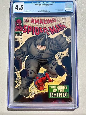 Buy Amazing Spider-man 41 - Cgc - Vg+ 4.5 - 1st Appearance Of The Rhino (1966) • 349.47£