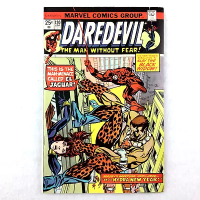 Buy DAREDEVIL #120 MARVEL COMICS (1975) BLACK WIDOW NICK FURY 1st El Jaguar VF+ • 19.41£