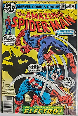 Buy Amazing Spider-Man #187 (12/1978) - Captain America And Electro F/VF - Marvel • 17.81£
