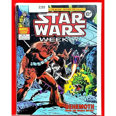 Buy Star Wars Weekly # 19     1 Marvel Comic Bag And Board 14 6 78 UK 1978 (Lot 2194 • 7£