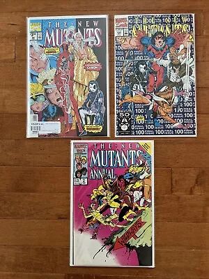 Buy New Mutants Lot (3 Comic Books) #98 Reprint, #100, Annual #2 - 1st Psylocke • 23.30£