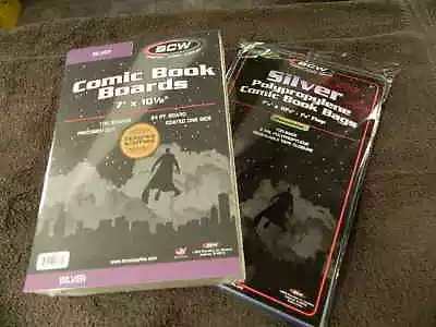 Buy 100 New BCW Silver Age Resealable Comic Book Bags And Boards - Acid Free - Archi • 25.15£