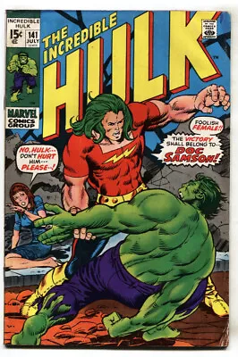 Buy INCREDIBLE HULK #141 1st Appearance DOC SAMSON-Marvel  1971 • 73.93£
