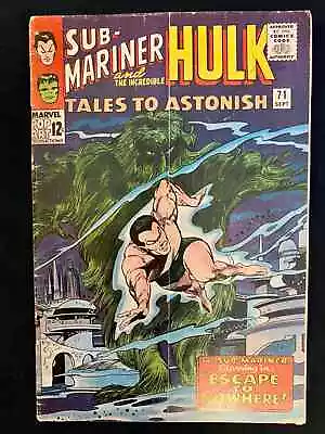 Buy TALES TO ASTONISH #71 Sub-Mariner Hulk Marvel Comics 1965 Est GD/VG 3.0 • 8.54£