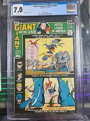 Buy Justice League Of America #93 CGC 7.0 WP 1971 DC 4418267014 • 77.66£