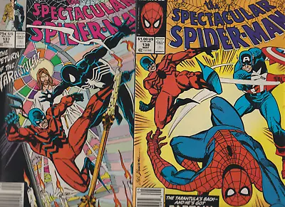 Buy Spectacular Spider-man #137 & 138 Lot (1988) Newsstand Tombstone Full App • 9.71£