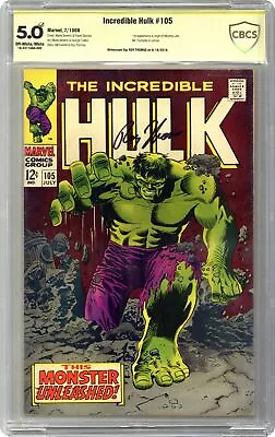 Buy Incredible Hulk #105 CBCS 5.0 SS Roy Thomas 1968 18-3311DA4-082 • 182.50£