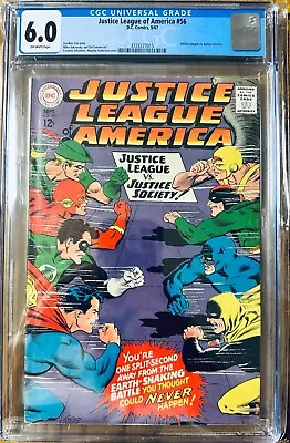 Buy Justice League Of America #56 CGC 6.0 OWP 1967 DC Silver (League Vs Society) • 54.35£