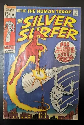 Buy Silver Surfer #15, 1970 Bronze Age, Minor Key: Human Torch Battles Silver Surfer • 31.06£