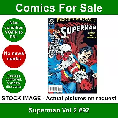 Buy DC Superman Vol 2 #92 Comic - VG/FN+ 01 August 1994 • 3.49£