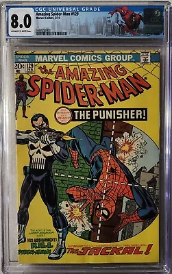 Buy Amazing Spider-Man #129 CGC 8.0 1st Punisher  Jackal Custom Label • 1,553.22£