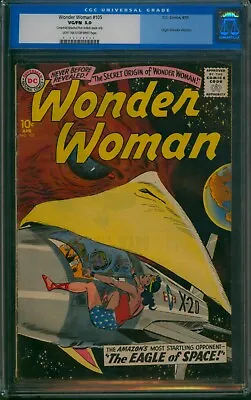 Buy Wonder Woman #105 (1959) ⭐ CGC 5.0 ⭐ Origin Of Wonder Woman! Silver Age DC Comic • 462.08£