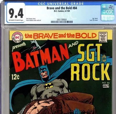 Buy BRAVE AND THE BOLD #84 CGC 9.4 Neal Adams Key Batman Sgt Rock Silver Age 1969 • 309.87£