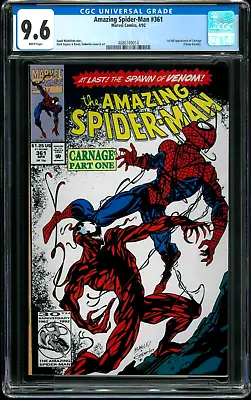 Buy Amazing Spider-Man 361 - CGC 9.6 (NM+) (First Full Appearance Of Carnage) • 135.91£
