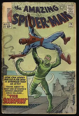 Buy Amazing Spider-Man #20 Inc 0.3 1st Full Appearance Of Scorpion! Marvel 1965 • 123.48£