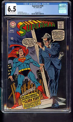 Buy Superman 209 CGC 6.5 Cary Bates Story Curt Swan And Jack Abel Art 1968 DC COMICS • 76.89£