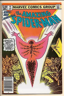 Buy Amazing Spider-Man Annual #16 VF/NM  (1982) 1st New Captain Marvel. Newsstand • 23.29£
